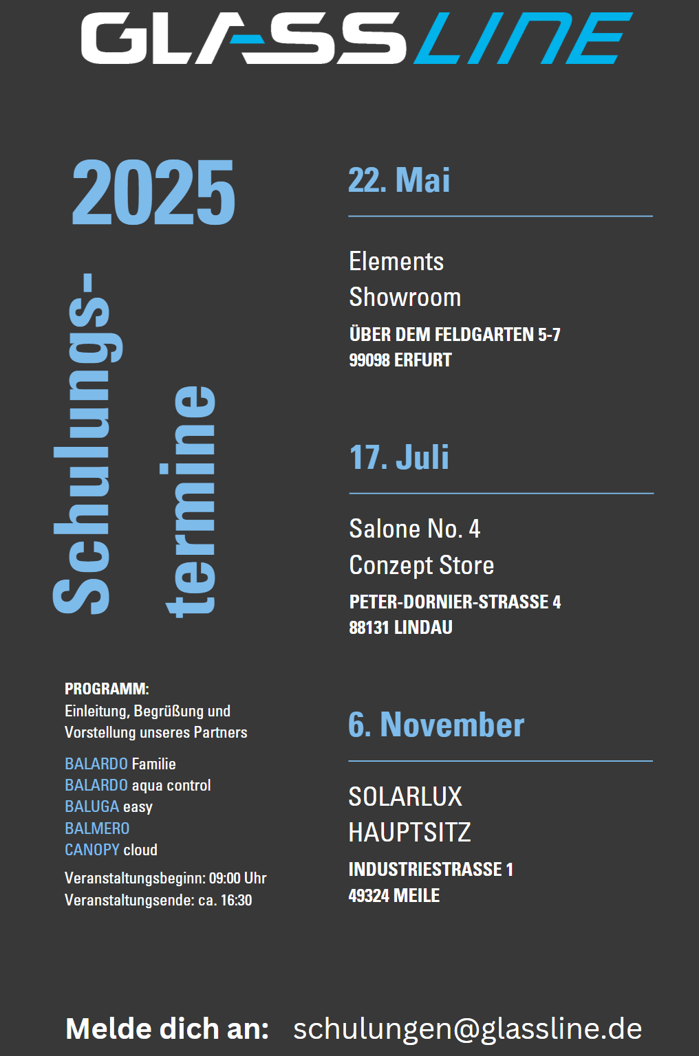 Die GLASSLINE Schulungen 2025 – Technik verstehen, Lösungen erleben