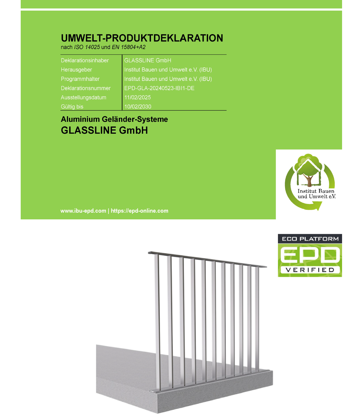 GLASSLINE jetzt EPD-zertifiziert – nachhaltig dokumentiert